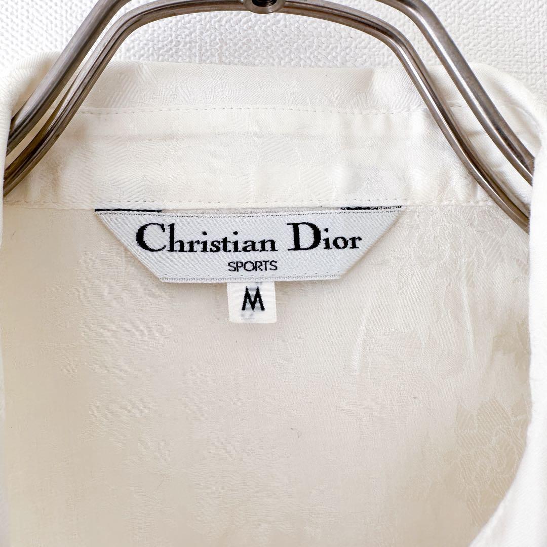 Dior ディオール / 花柄 ジャカード 比翼 シャツ M 白 刺繍