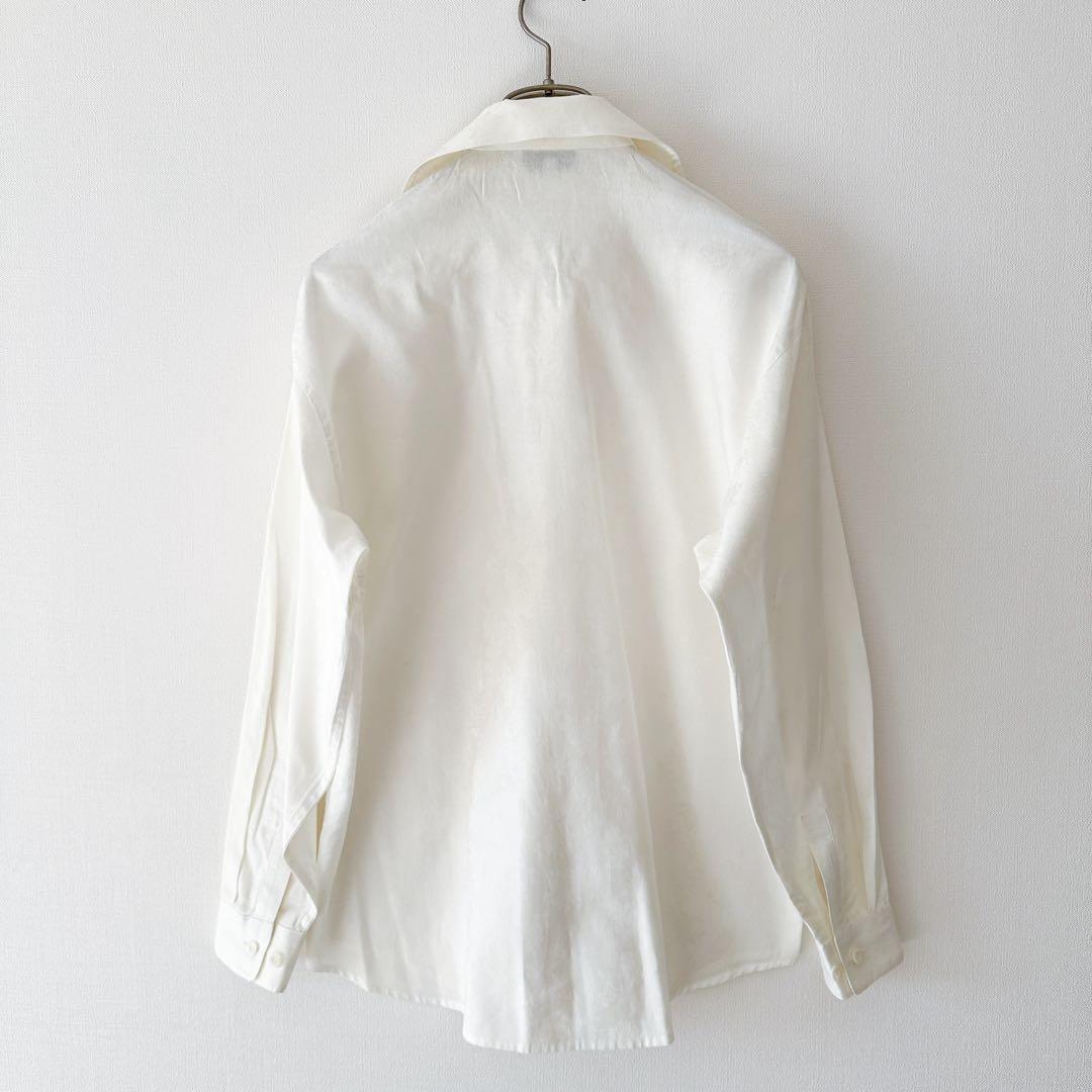 Dior ディオール / 花柄 ジャカード 比翼 シャツ M 白 刺繍