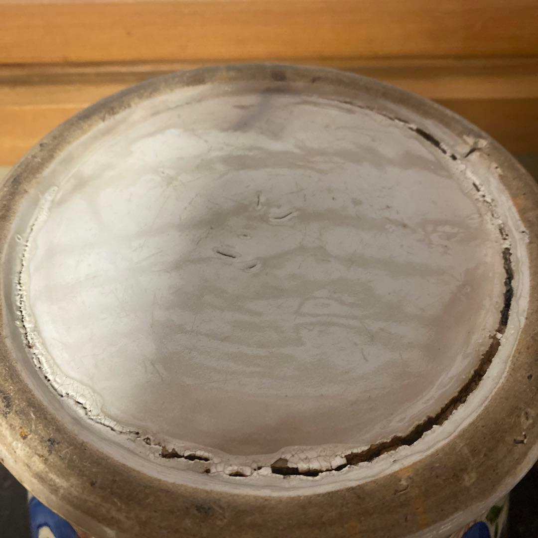 中国赤絵四耳壺30cm17cm