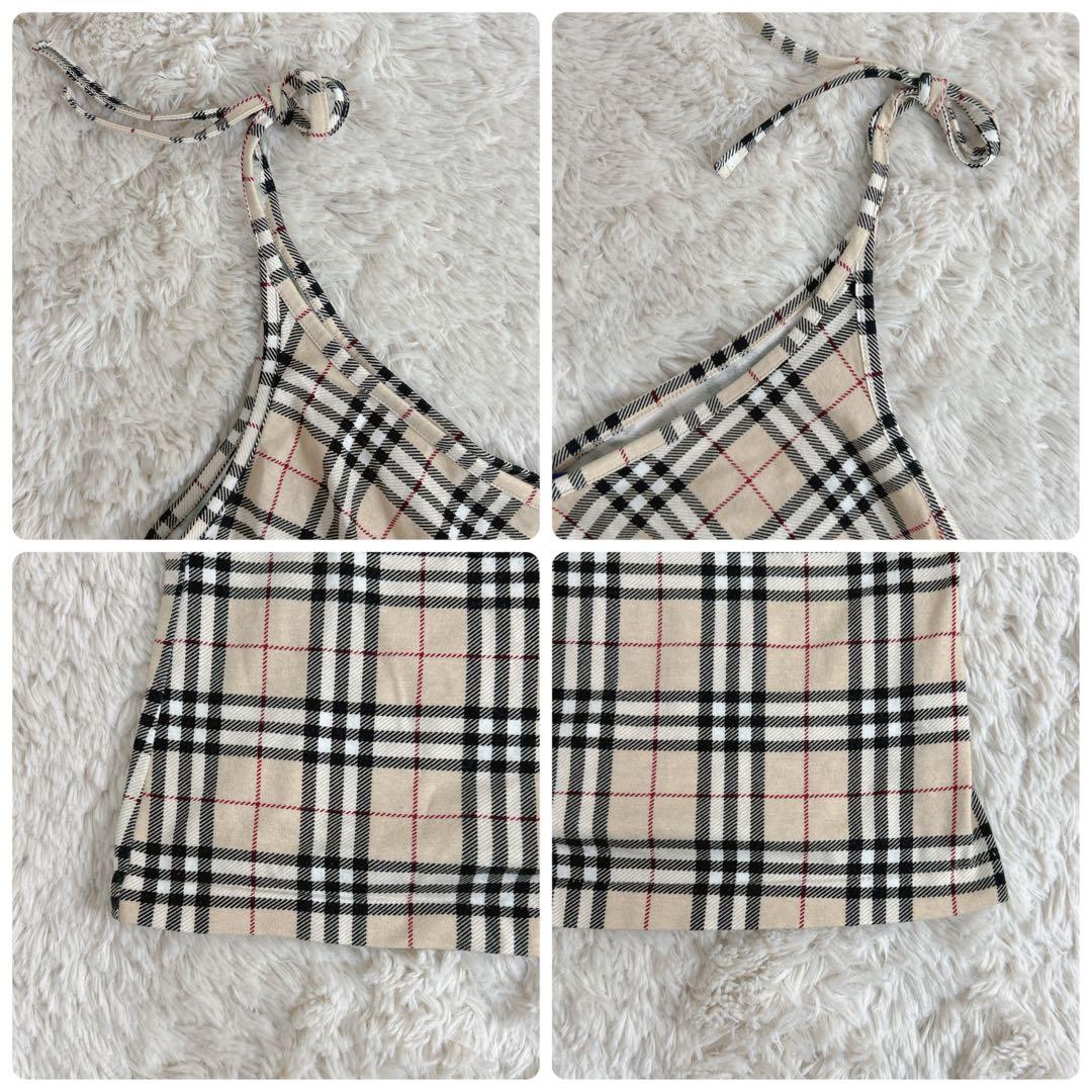 BURBERRY BLUE LABEL チェック柄 ノースリーブ キャミソール