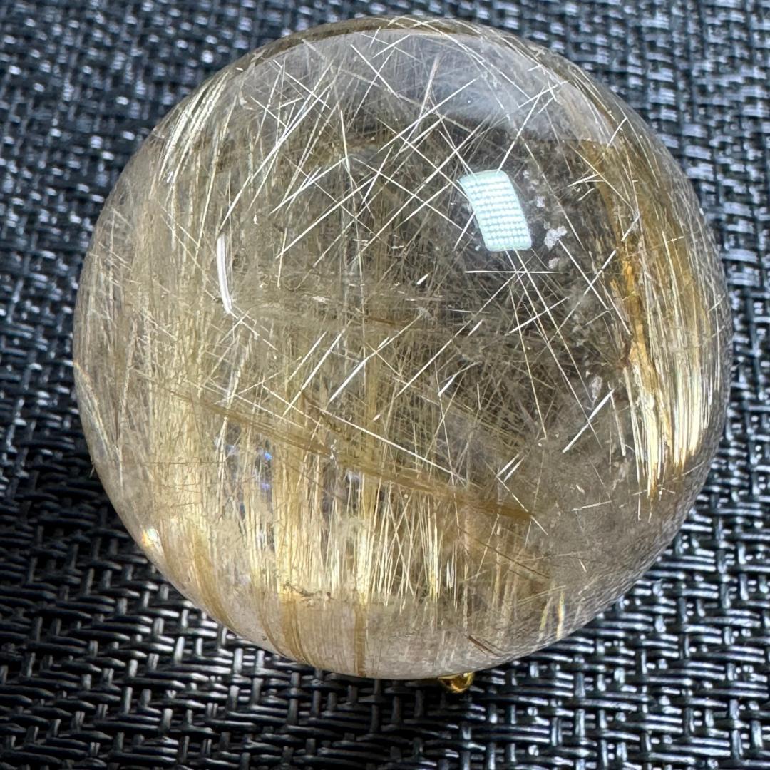 金運アップ◇ゴールドルチルクォーツ◇丸玉　約39.1㎜