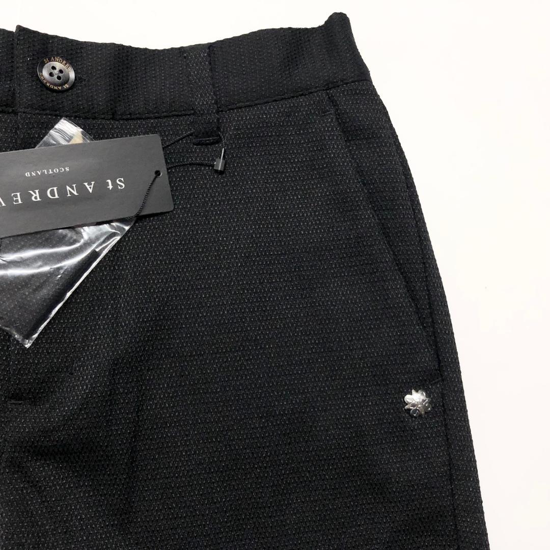 ○★新品未使用　St ANDREWS　ドビーストレッチクロップドパンツ　S　黒