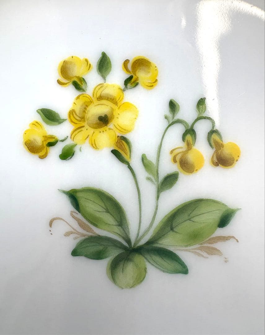 未使用保管品　アウガルテン フラワー 絵変り金彩 ミニプレート 小皿豆皿　7枚