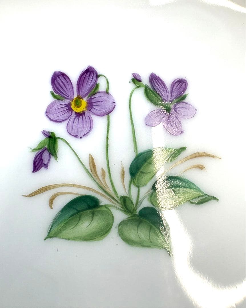 未使用保管品　アウガルテン フラワー 絵変り金彩 ミニプレート 小皿豆皿　7枚