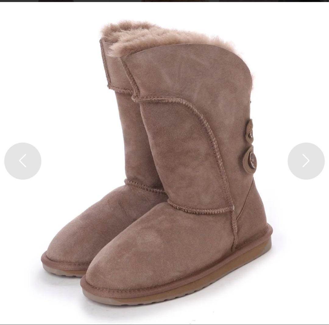 新品 エミューオーストラリア EMU ムートンブーツ 26 ベージュ ミドル丈