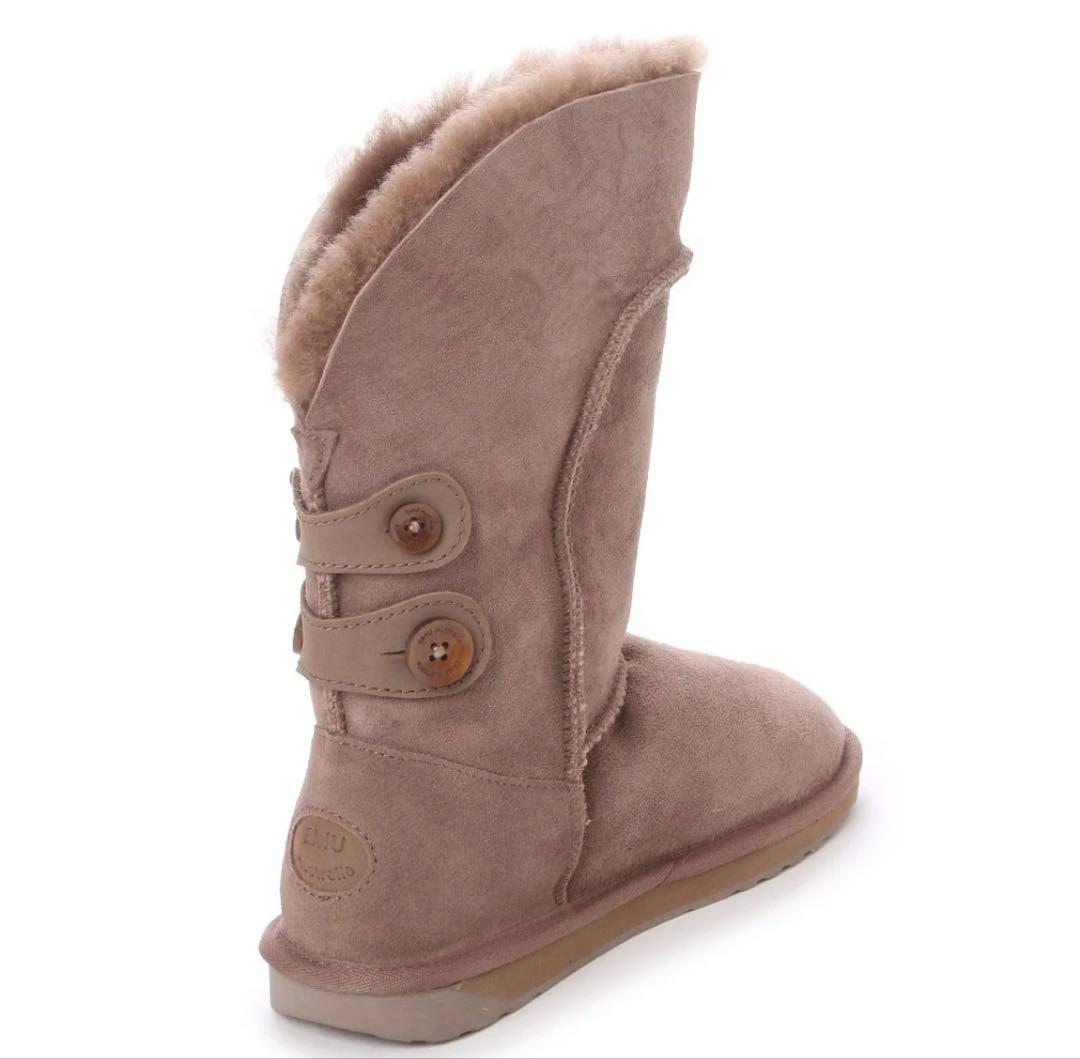 新品 エミューオーストラリア EMU ムートンブーツ 26 ベージュ ミドル丈