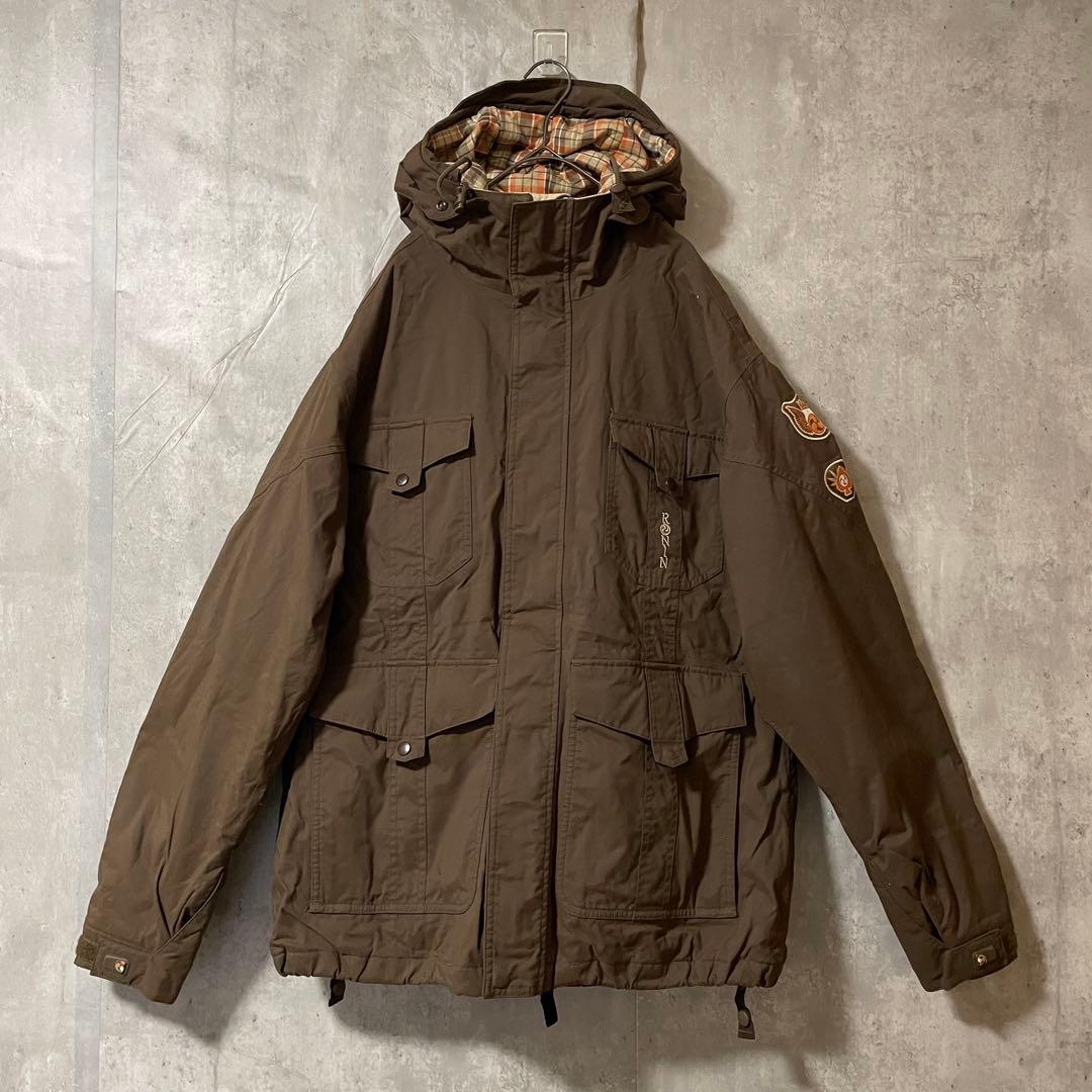 Burtonバートンスキーウェアスノーボードジャケットパーカーフード茶色ブラウン