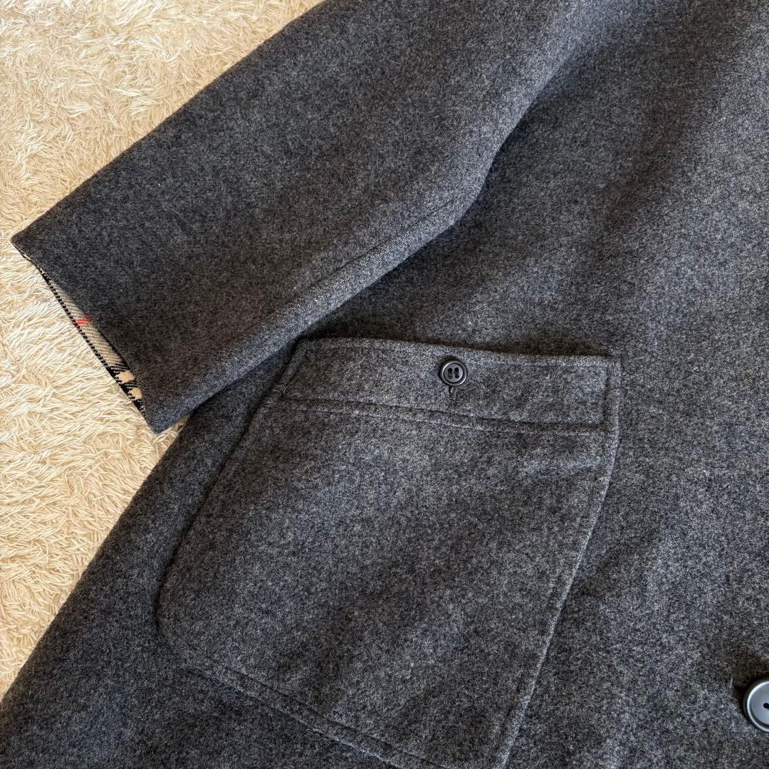 ❤️人気◆バーバリー ダブルフェイス リバーシブル コート ラムウール グレー