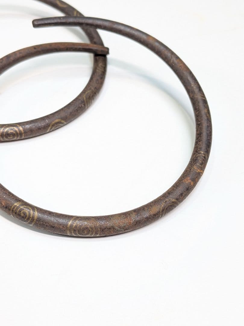 P973 釜師 平松宗信 東陽坊釜 桐地紋 茶道具 共箱 釜鐶 象嵌 筒釜