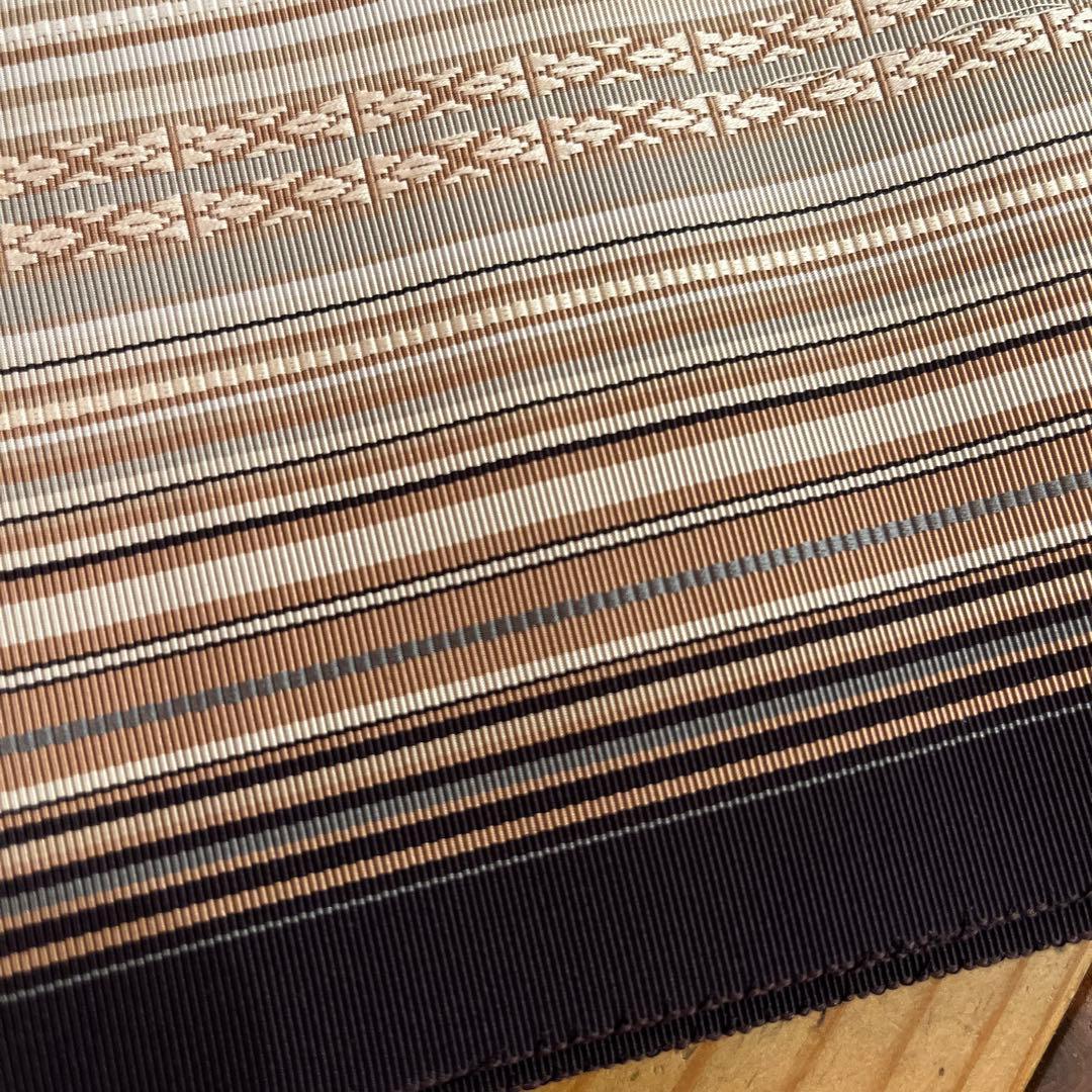 本場筑前博多織 名古屋帯 未使用品　シックな多色縞 モダン 洒落帯