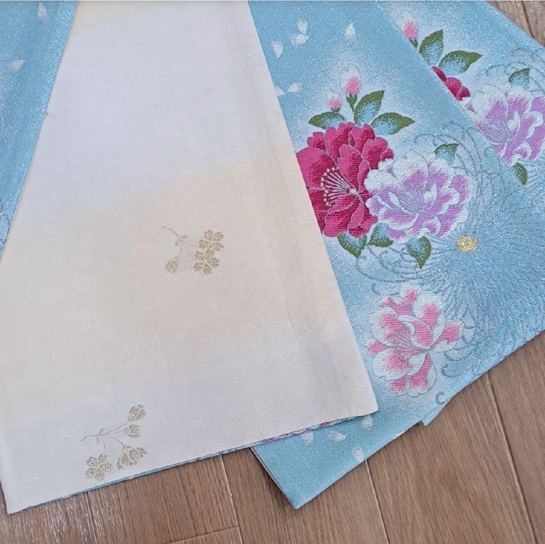 専用 長襦袢セット 正絹振袖 ブルーラメ入り金彩辻ヶ花 成人式 に最適