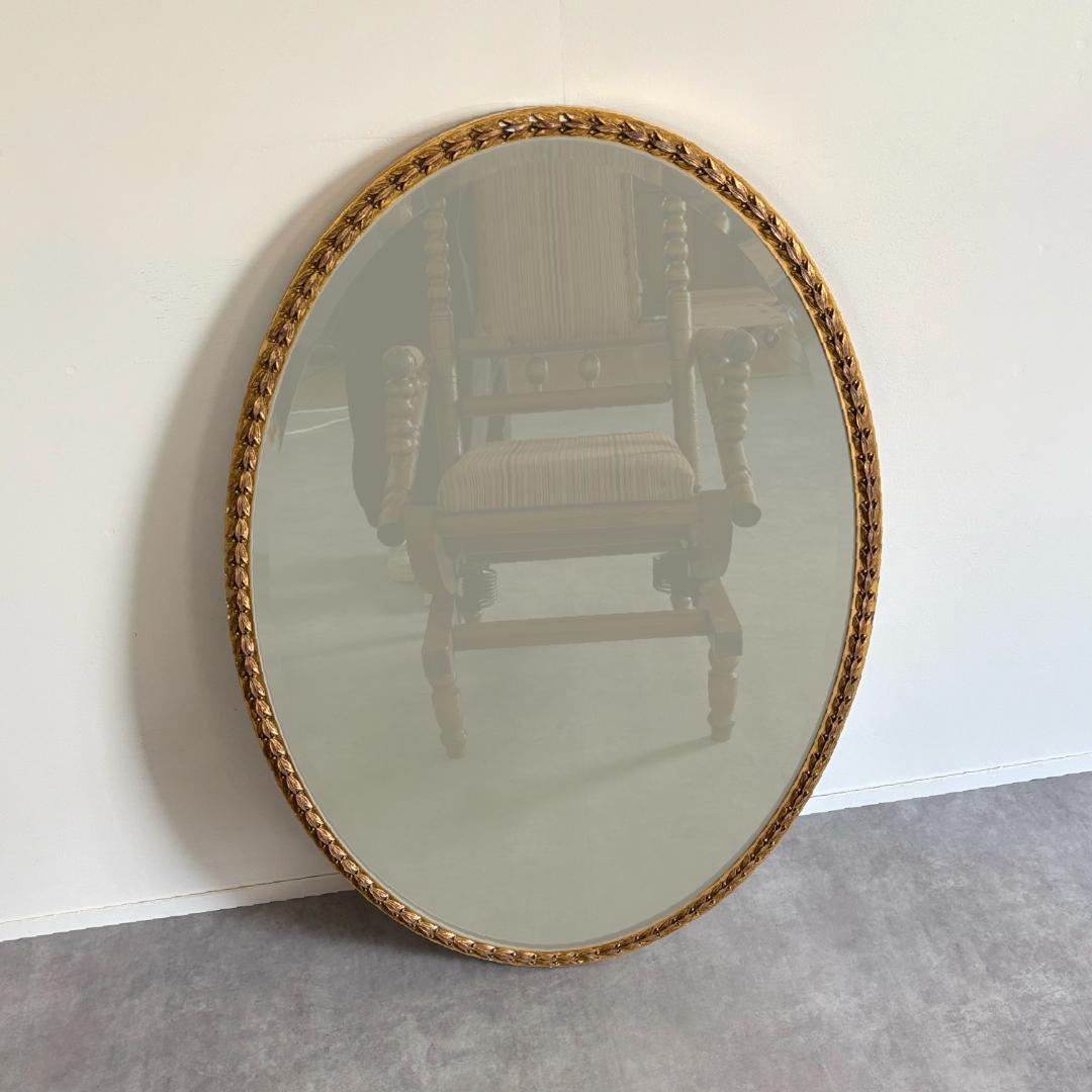英国 　アンティーク 　ウォール 　ミラー 　楕円型