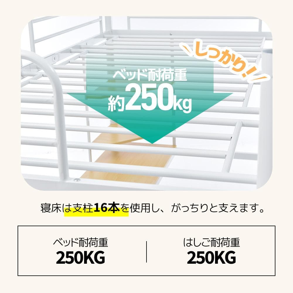 システムベット ロフトベッド シングル コンセント付き デスク付きBlack