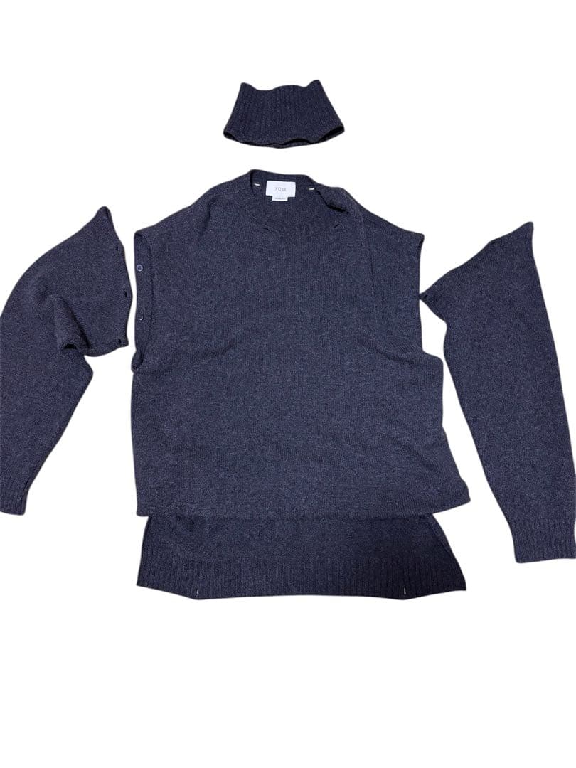 YOKE DETACHABLE FOLD UP SHARE KNIT カシミヤ混