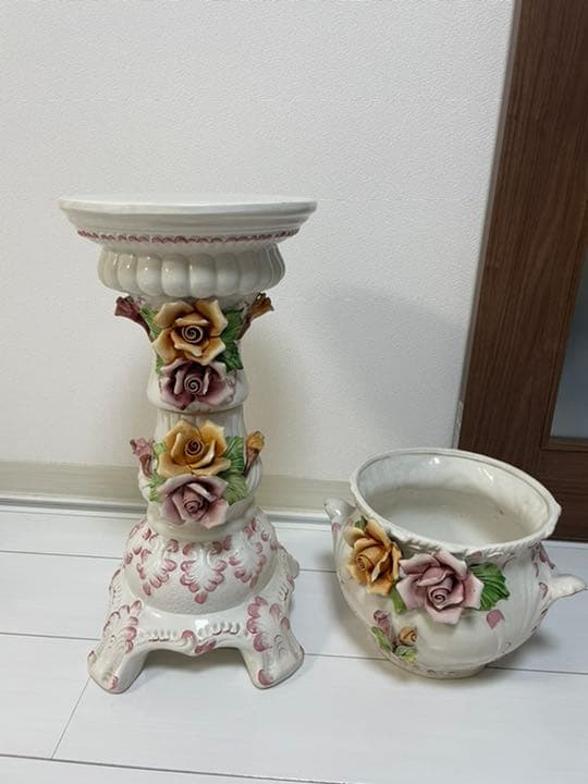 美品 カボティモンテ アール・ヌーヴォー アンティークランプ イタリア製 陶器