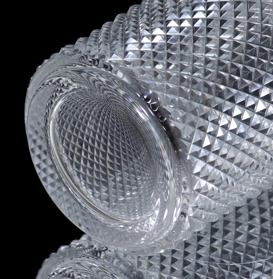 オールド・バカラ 1880年頃 切子装飾金縁大型壺21cm花瓶ギヤマンディアマン