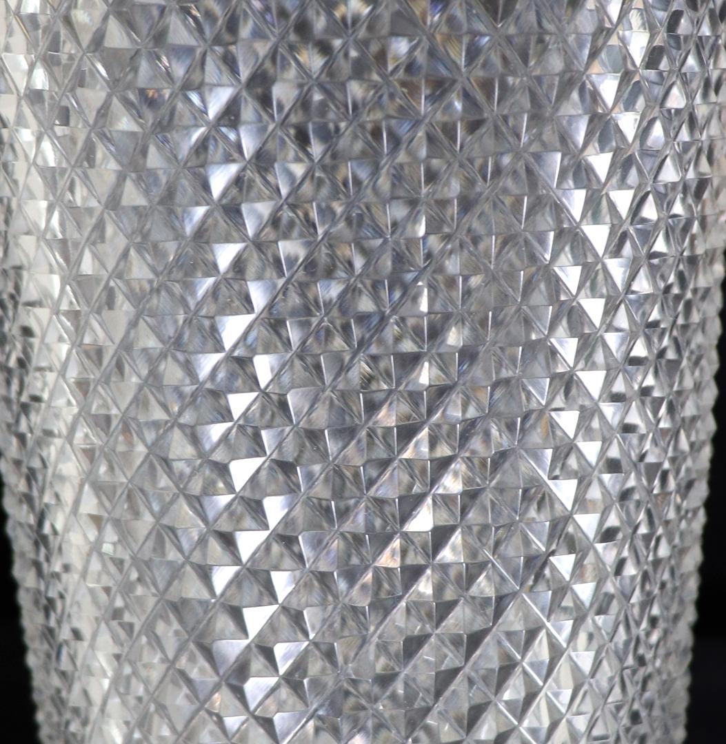 オールド・バカラ 1880年頃 切子装飾金縁大型壺21cm花瓶ギヤマンディアマン