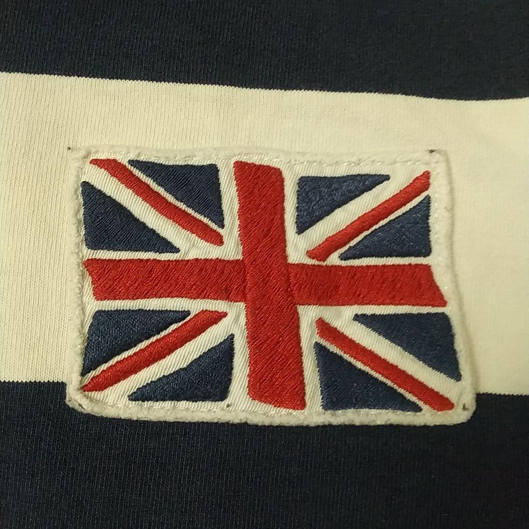 希少☆ポロバイラルフローレン 太ボーダー 刺繍 イギリス 襟切替 ラガーシャツ