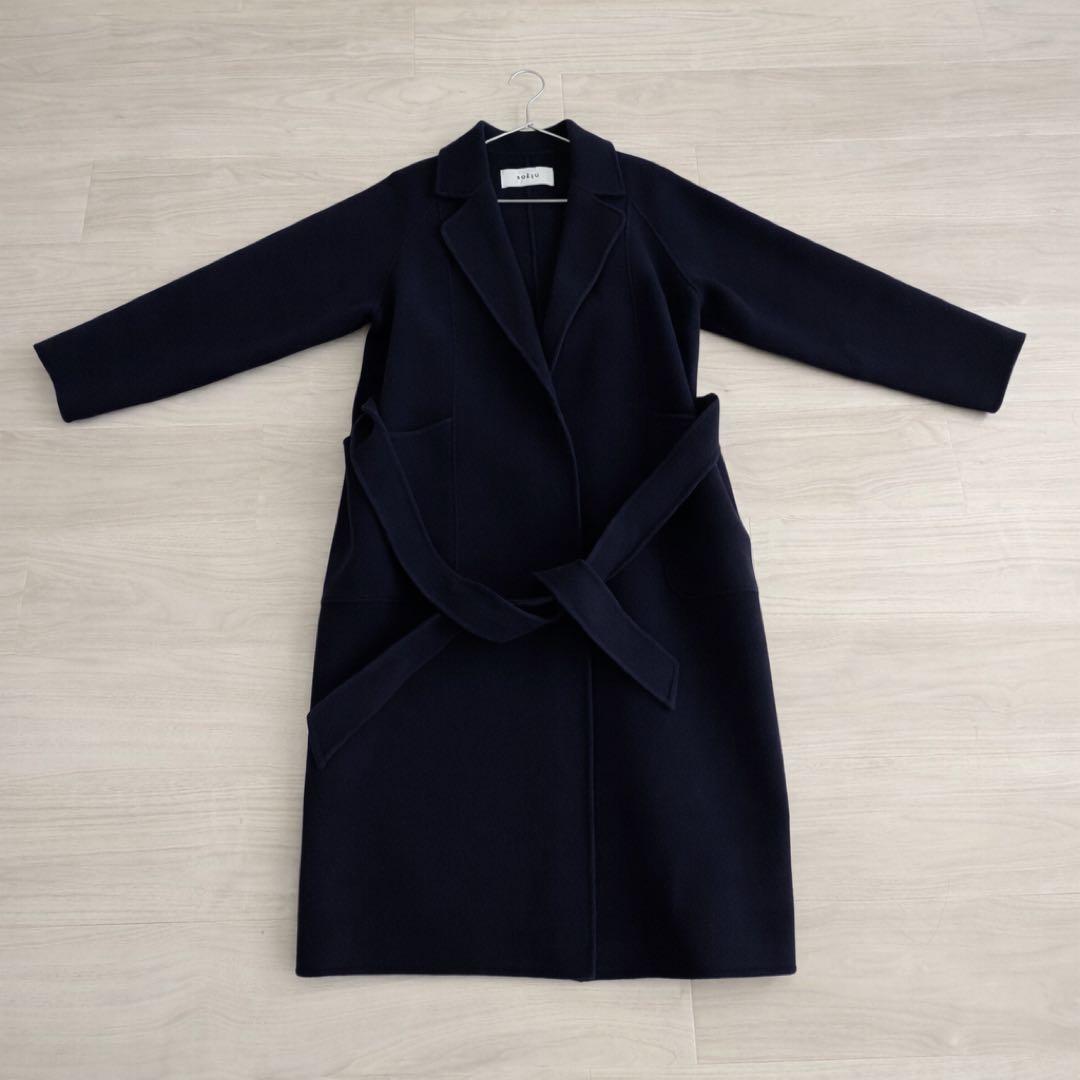 【屋内試着のみ美品】SOÈJUウールリバーローブコート