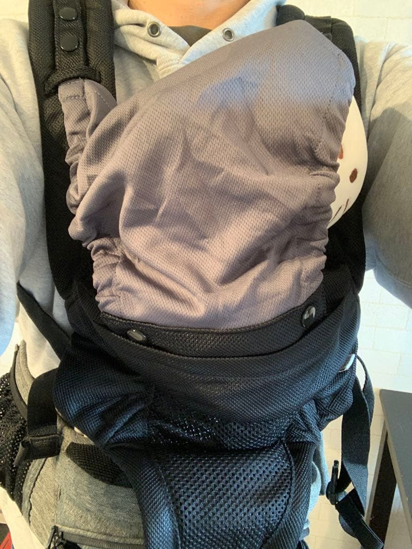 極美品 ダブルショルダー付き POLBAN ADVANCE ヒップシート 灰/黒