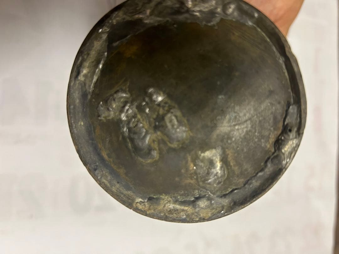 古花瓶，宣德銅製，古董，時代物