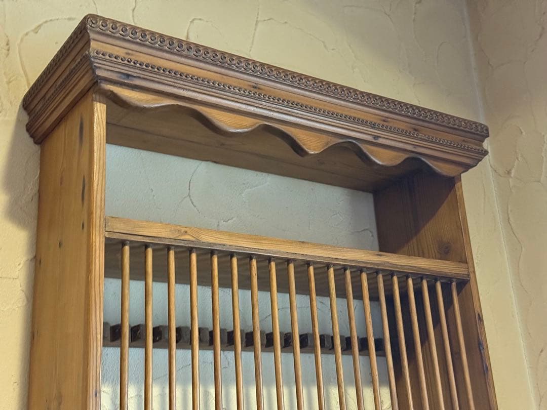 イギリスアンティークオールドパイン　プレートラック