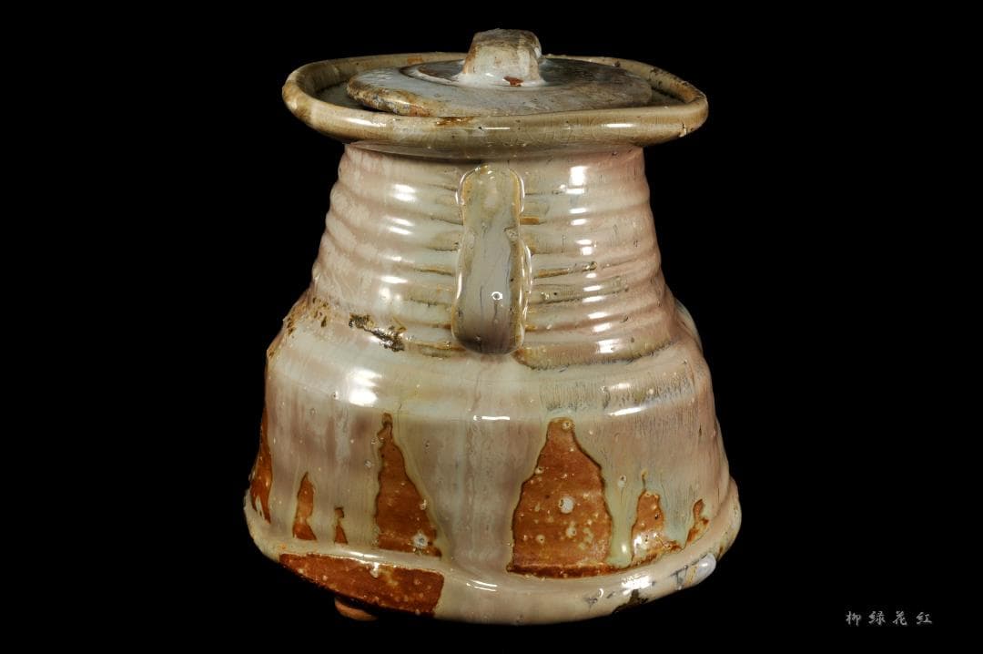 十三代 坂田泥華 萩耳付灰被 水指 淡々斎書付 共箱 茶道具 天耳庵 最上位作品