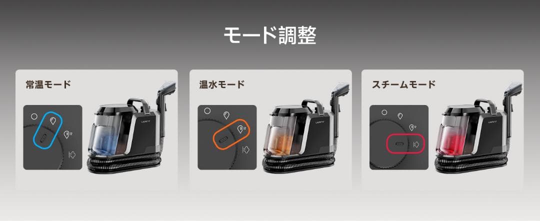 100℃蒸気噴射　 uwant 最上位機種！ 超強力吸引　スチームクリーナー