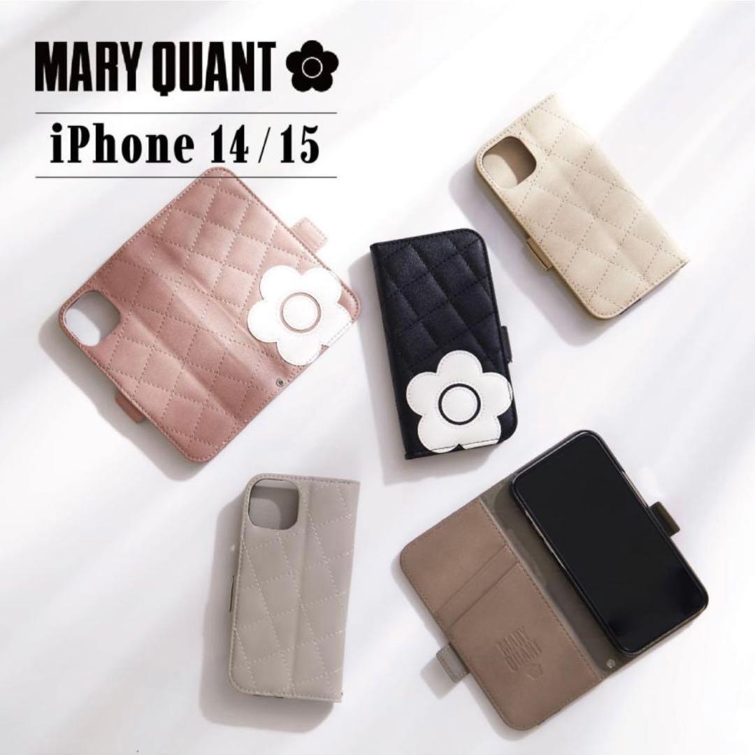 新品⭐︎マリークワント iPhone14/15 手帳型 ケース ピンク 人気