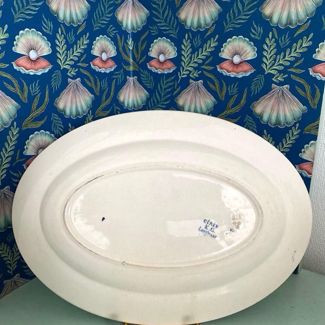 フランスアンティーク プレート ツバメ 皿 CERESフランス リュネヴィル製