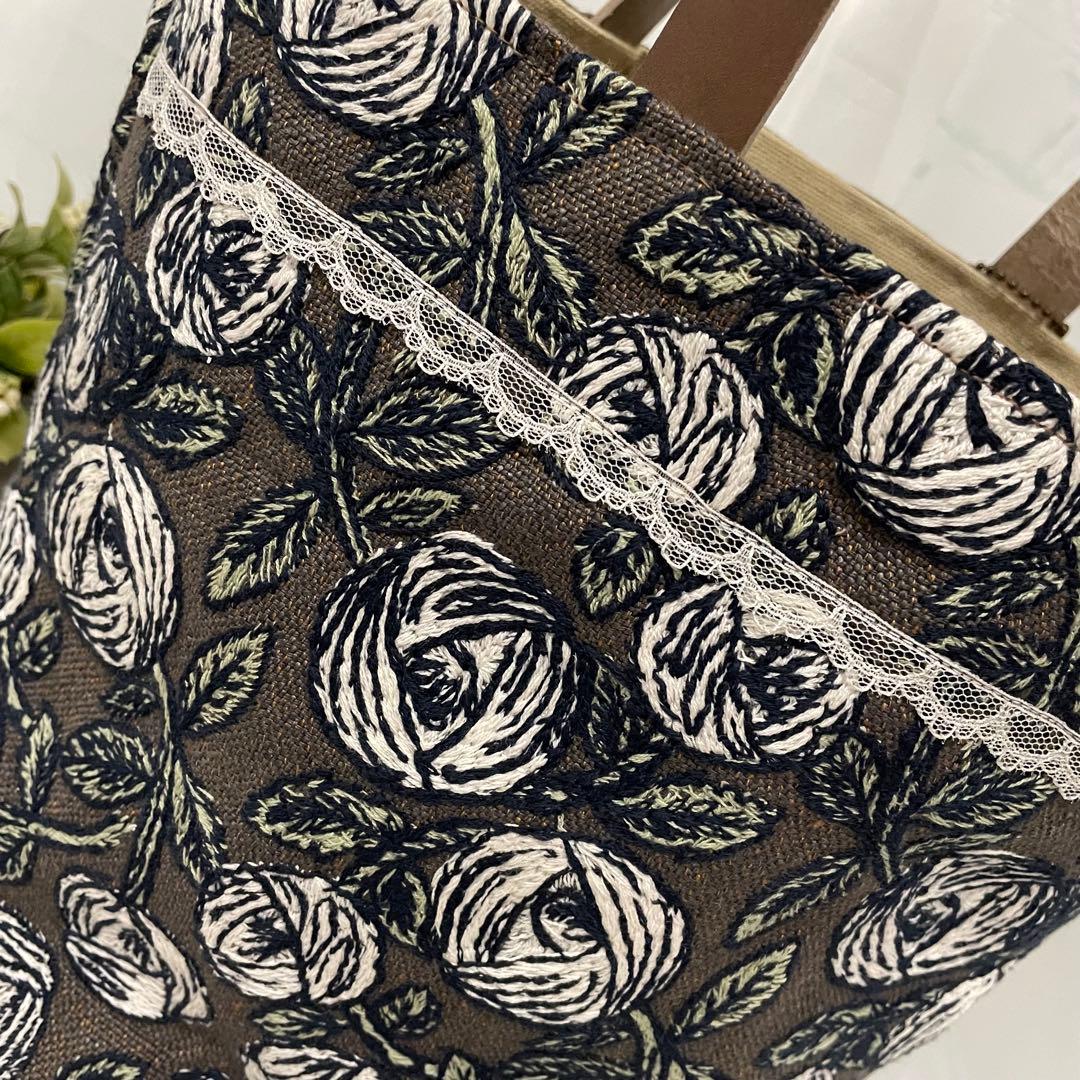 ハンドメイド　バケツトートバッグ　ミナペルホネン rosy 453