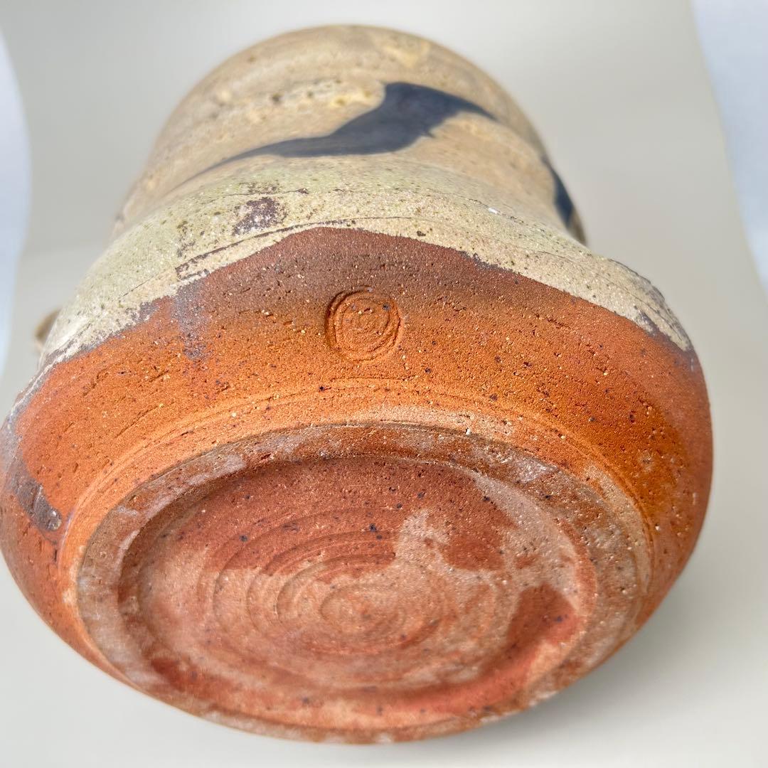 B020高倉国光 茶道具 水指【小石原焼耳付水指】木箱付き