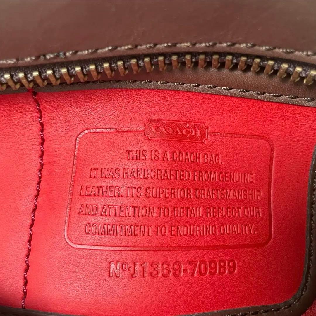 COACH コーチ ボディバッグ 70989 レザー ブラウン レッド レガシー