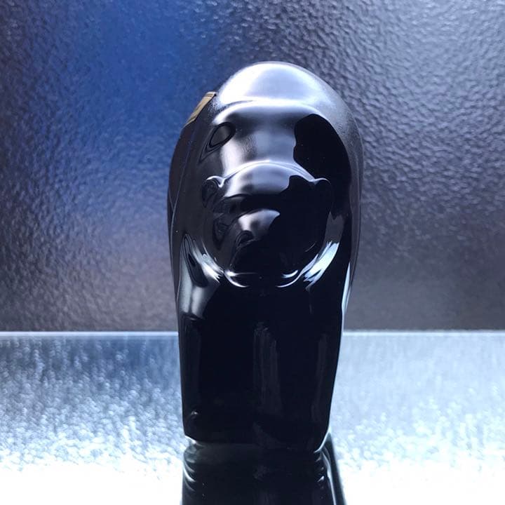 希少美しい艶バカラBACCARATブラッククリスタル熊ジョルジュ シュヴァリエ作