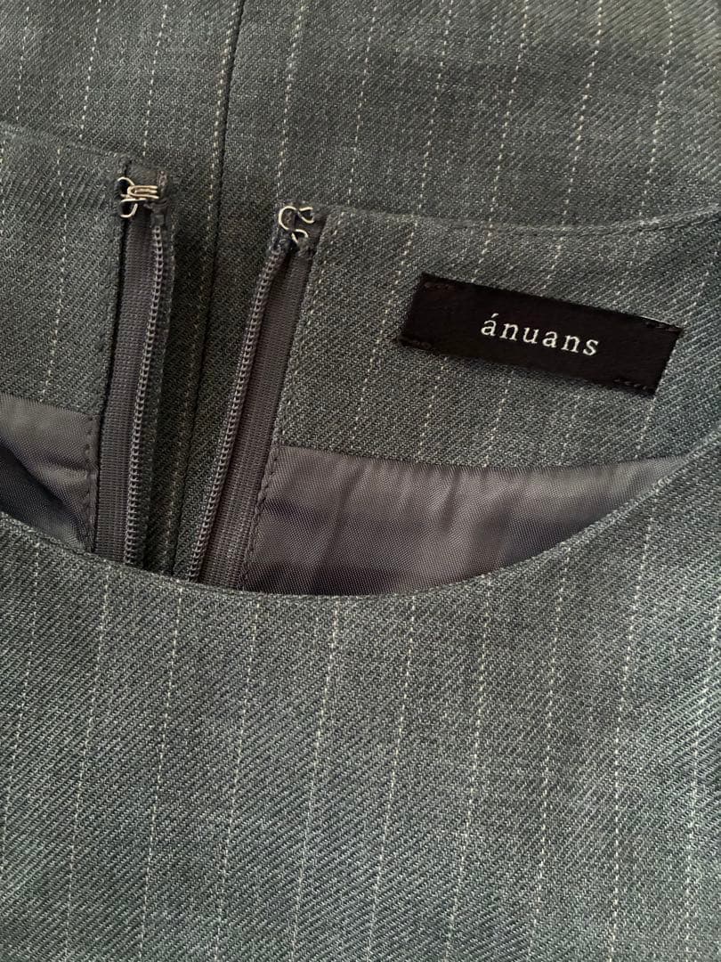 anuans パネルラインミニワンピース グレー　M