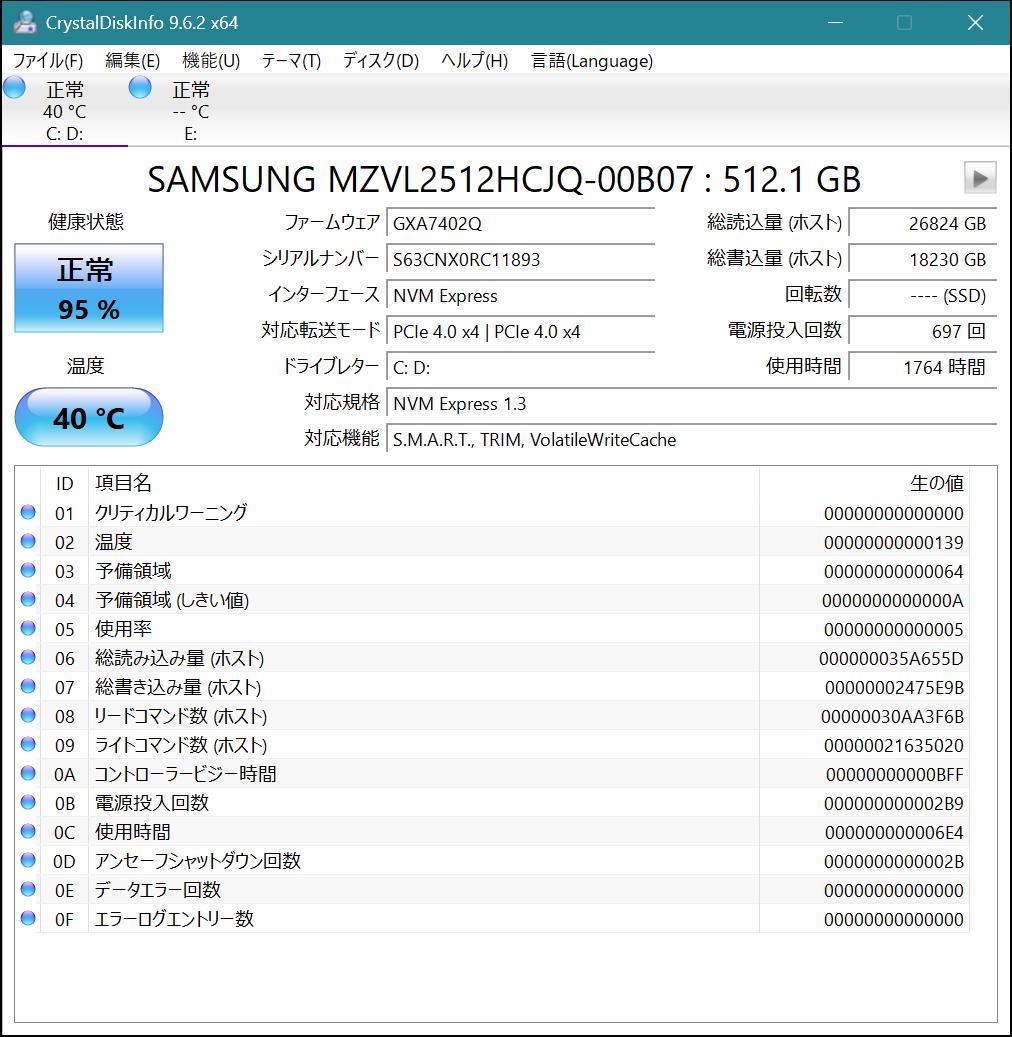 朔*郎様 VAIO Pro VJPK211 i5-1135G7 PCIe 4.0