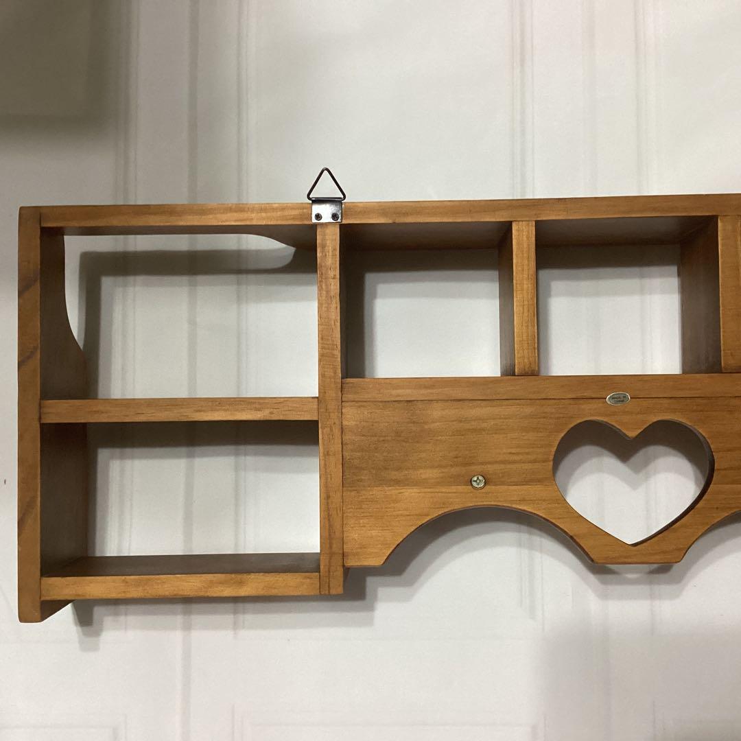ウッド棚ラック　ウォールシェルフ　ウォールラック　ラックフック付　古屋加江子