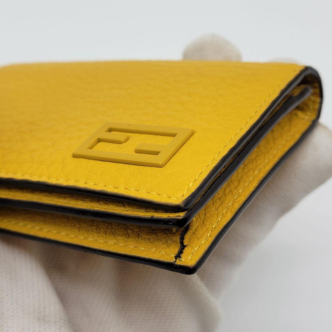 未使用級✨️ FENDI カードケース 名刺入れ エフイズ イエロー レザー
