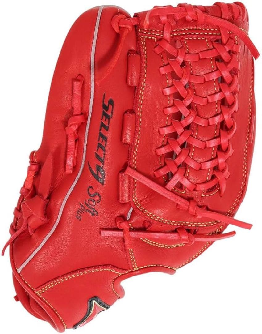 ミズノ 軟式　野球　ソフト グローブ　左投　赤　セレクト9 Soft Plus