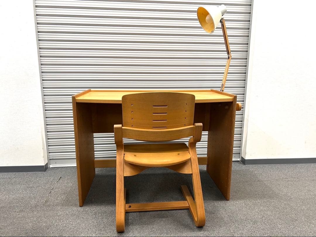 フォルミオ　木製デスク　チェアセット　学習机　椅子　バー付き