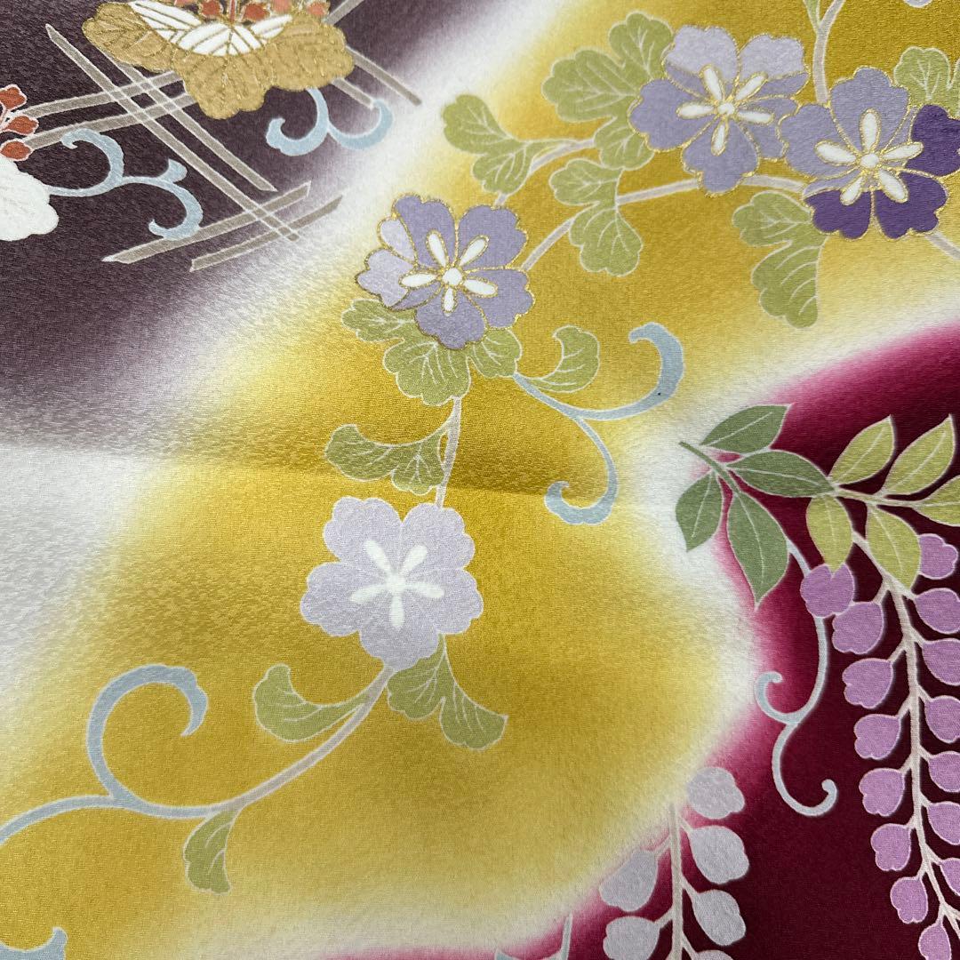 白地 染め分け 古典柄 京友禅 金駒刺繍 振袖