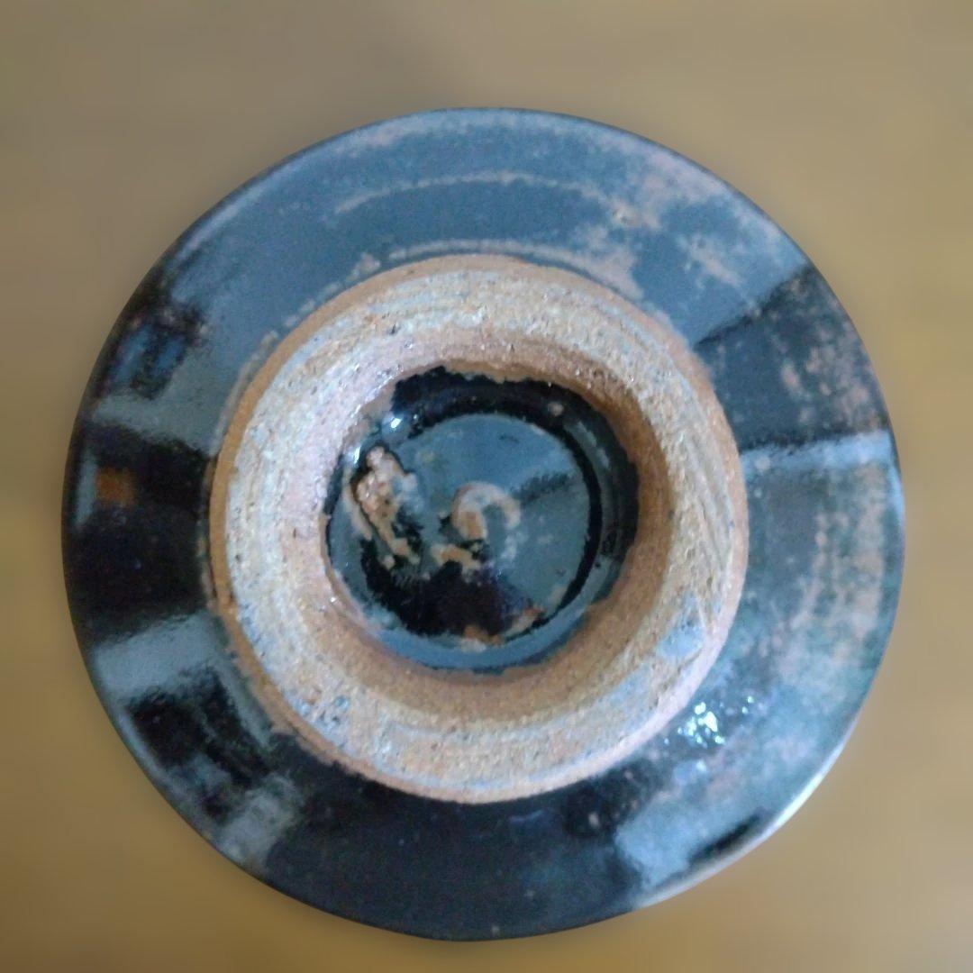 人間国宝　濱田庄司さんの「掛釉彫絵茶碗」 益子焼