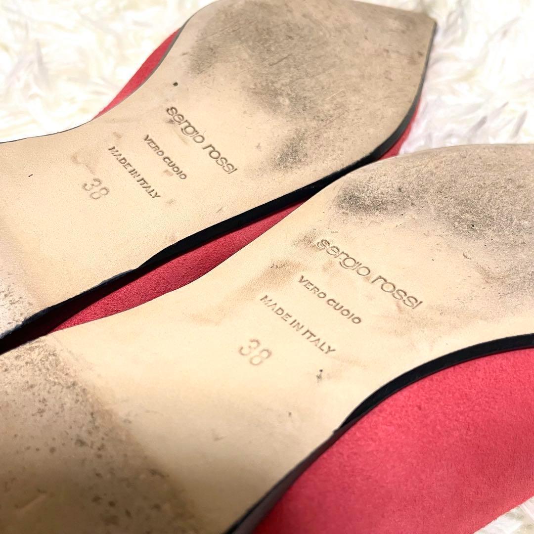 ✨極美品✨セルジオロッシ SR1 フラット パンプス スエード プレート