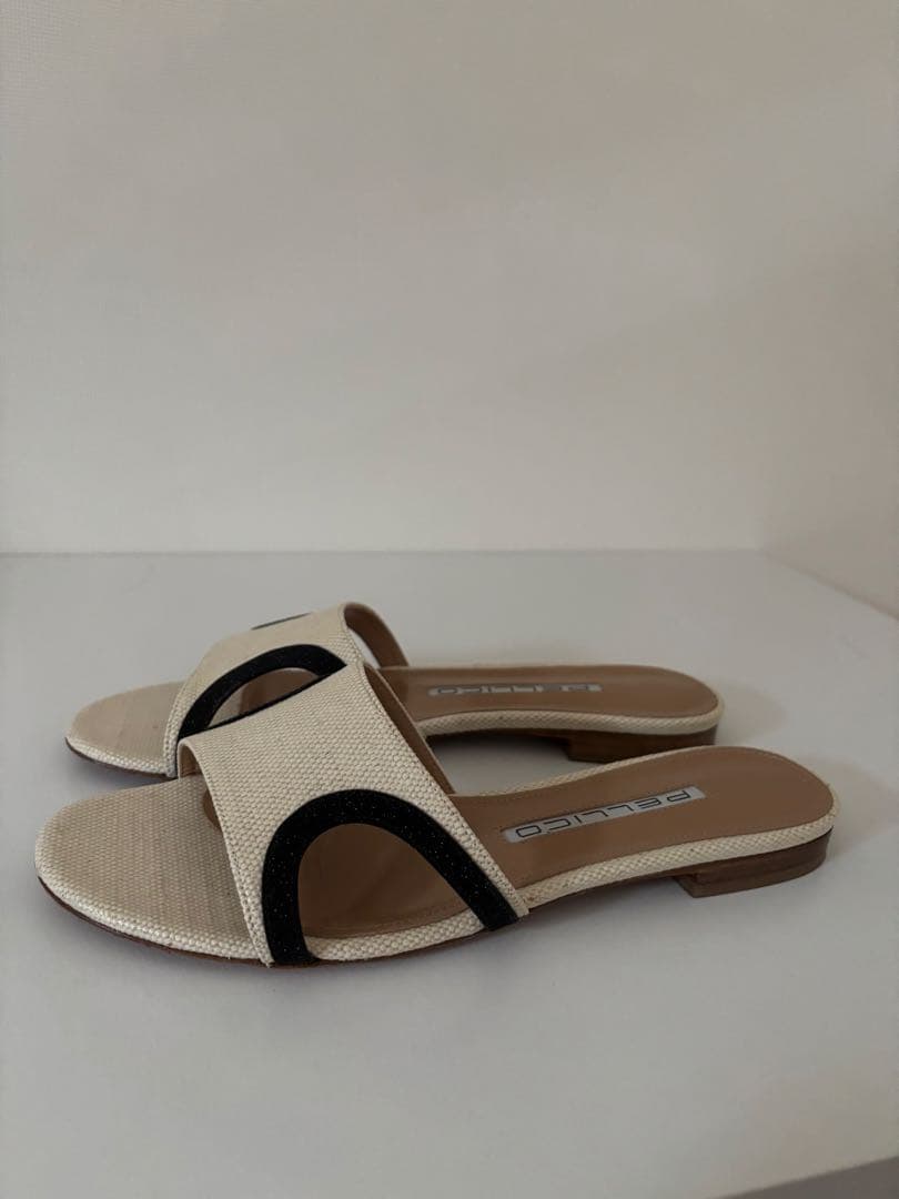 美品　ペリーコ PELLICO ルネッタ ミュールサンダル フラット24.5cm