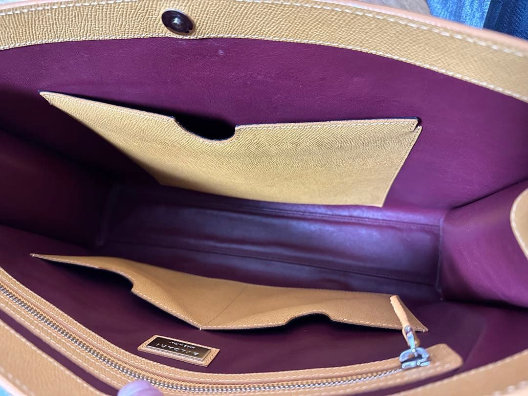 BVLGARI メンズ トートバッグ ビジネスバッグ ベージュ　保存袋あり