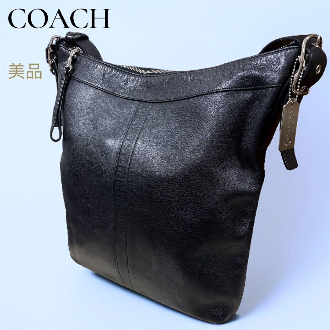 【希少 美品】オールドコーチ 9177 黒 ショルダーバッグ A4可　ブラック