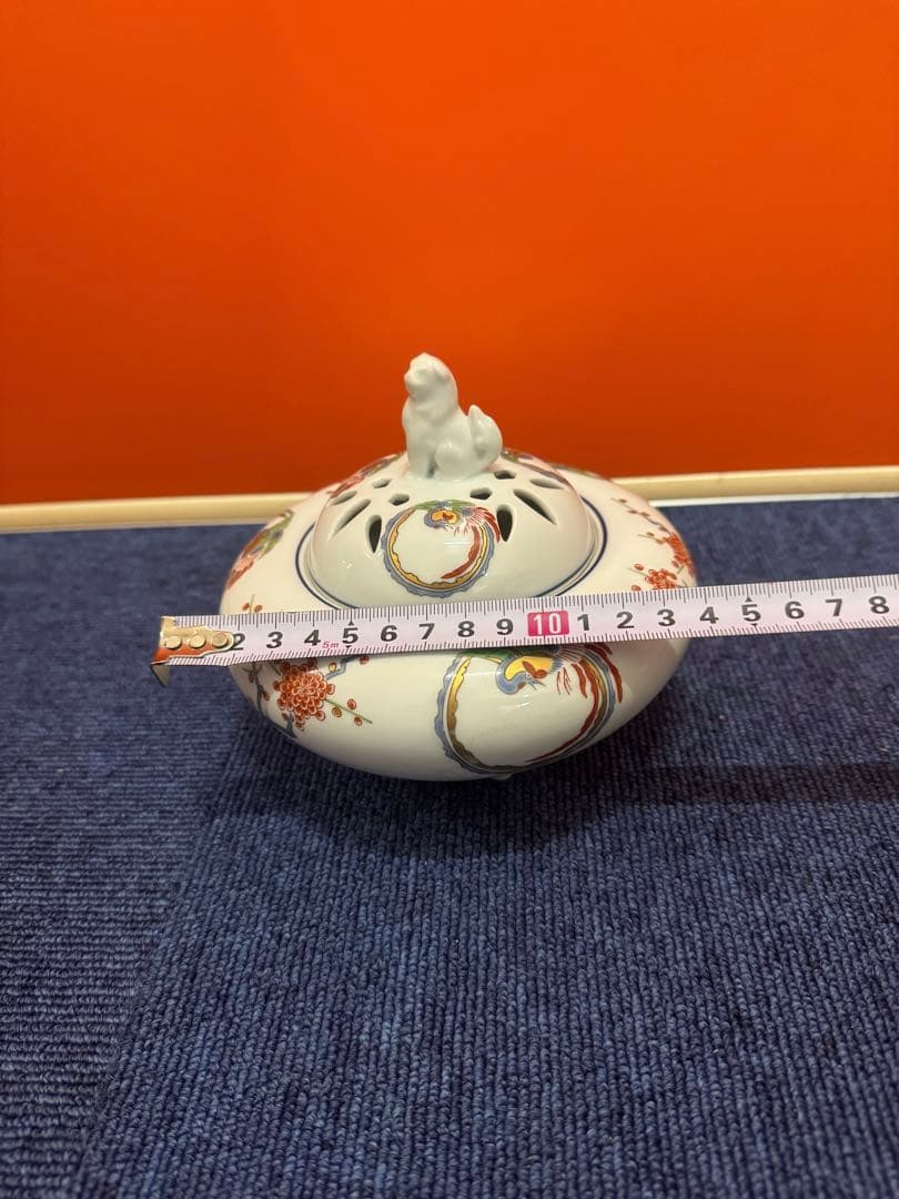 2011 有田焼 弥左衛門 作 染錦鳳文　香炉　未使用