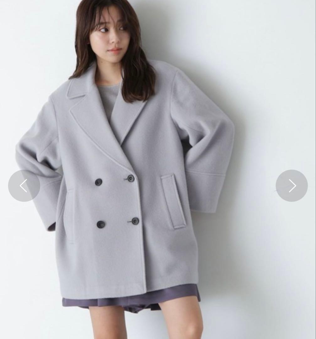 NATURAL BEAUTY BASIC ダブルブレストフォルムミドルコート