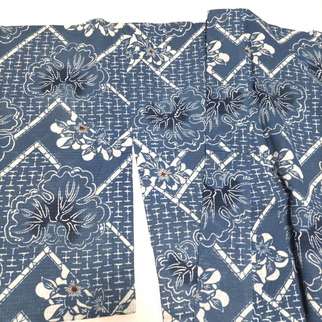 綿紅梅小紋　浴衣　夏着物