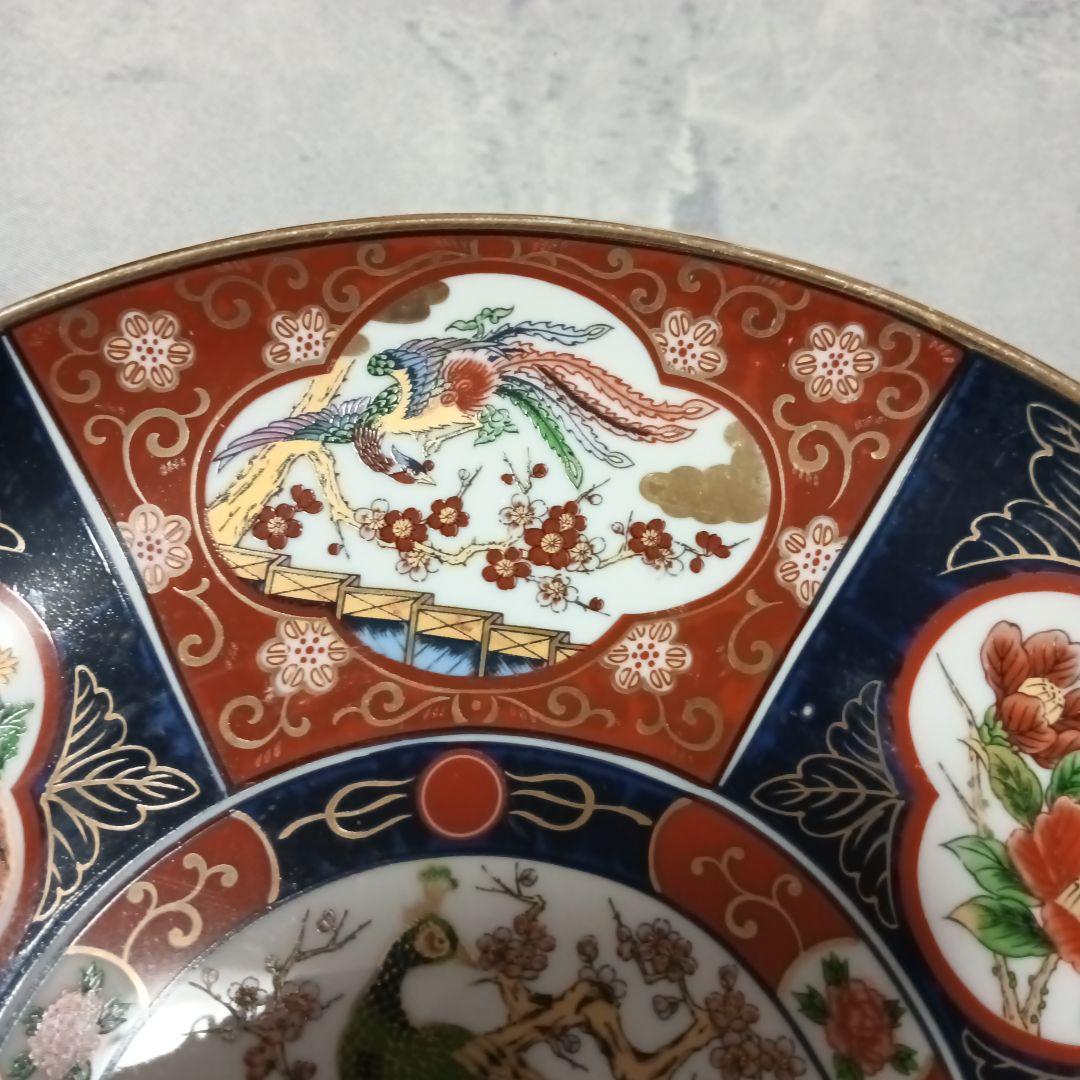 伊万里焼　秀峰作　大皿　飾り皿　孔雀図　3枚セット
